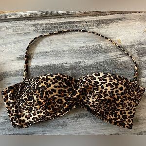 Massimo leopard print bandeau bikini tip in Leopard print! Like new. Small!